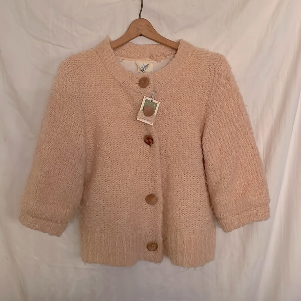 Anthropology dusty pink cardigan